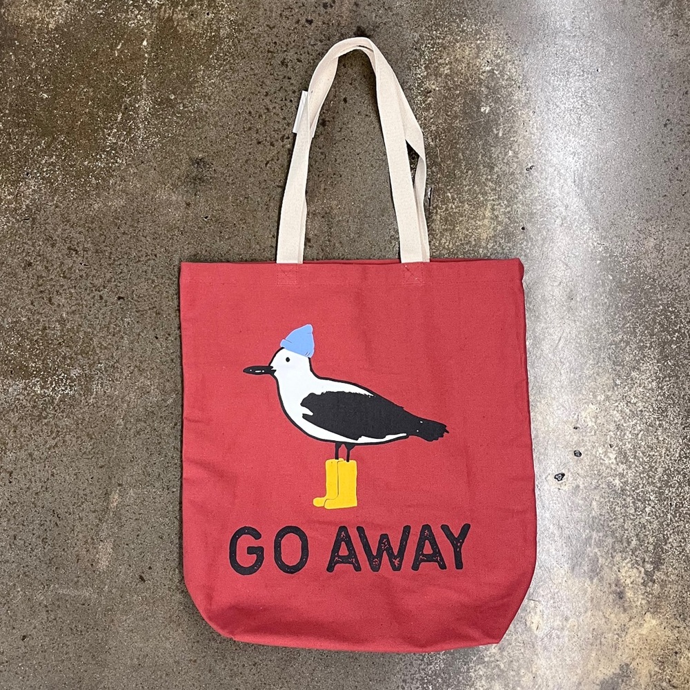 🦆GO AWAY🦆 Go Away Tote Bag Seagull Bird Bag Terracotta lCanvas Tote Bag NWT